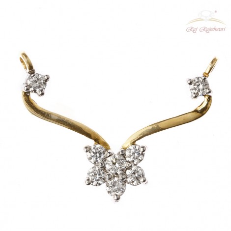 Diamond Studded Mangalsutra in 18kt Gold